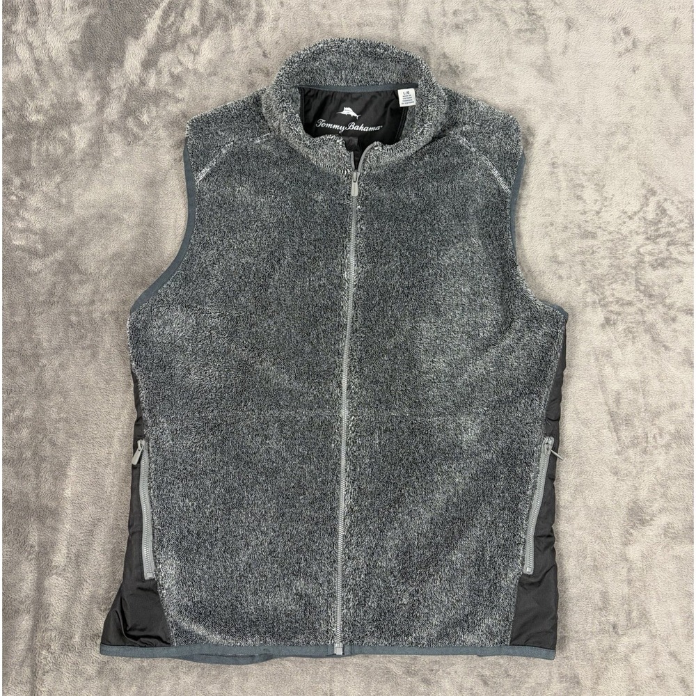 Tommy Bahama Men's Cascade Cozy Vest Coal Grey Gray Size Large